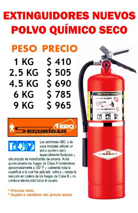 EXTINGUIDORES NUEVOS POLVO QUÍMICO SECO